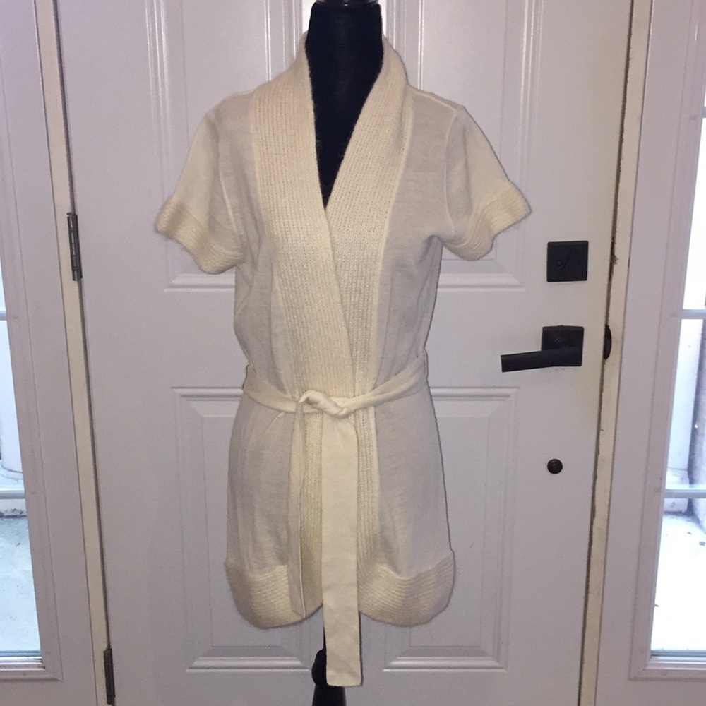 Bandolera Ladies Belted Cardigan Sweater Cream Size 12